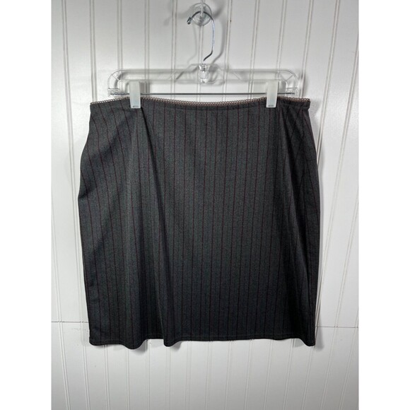 NEW YORK & COMPANY Skirt Women’s Size XL Dark Gray Burgundy Business Casual - Picture 1 of 5